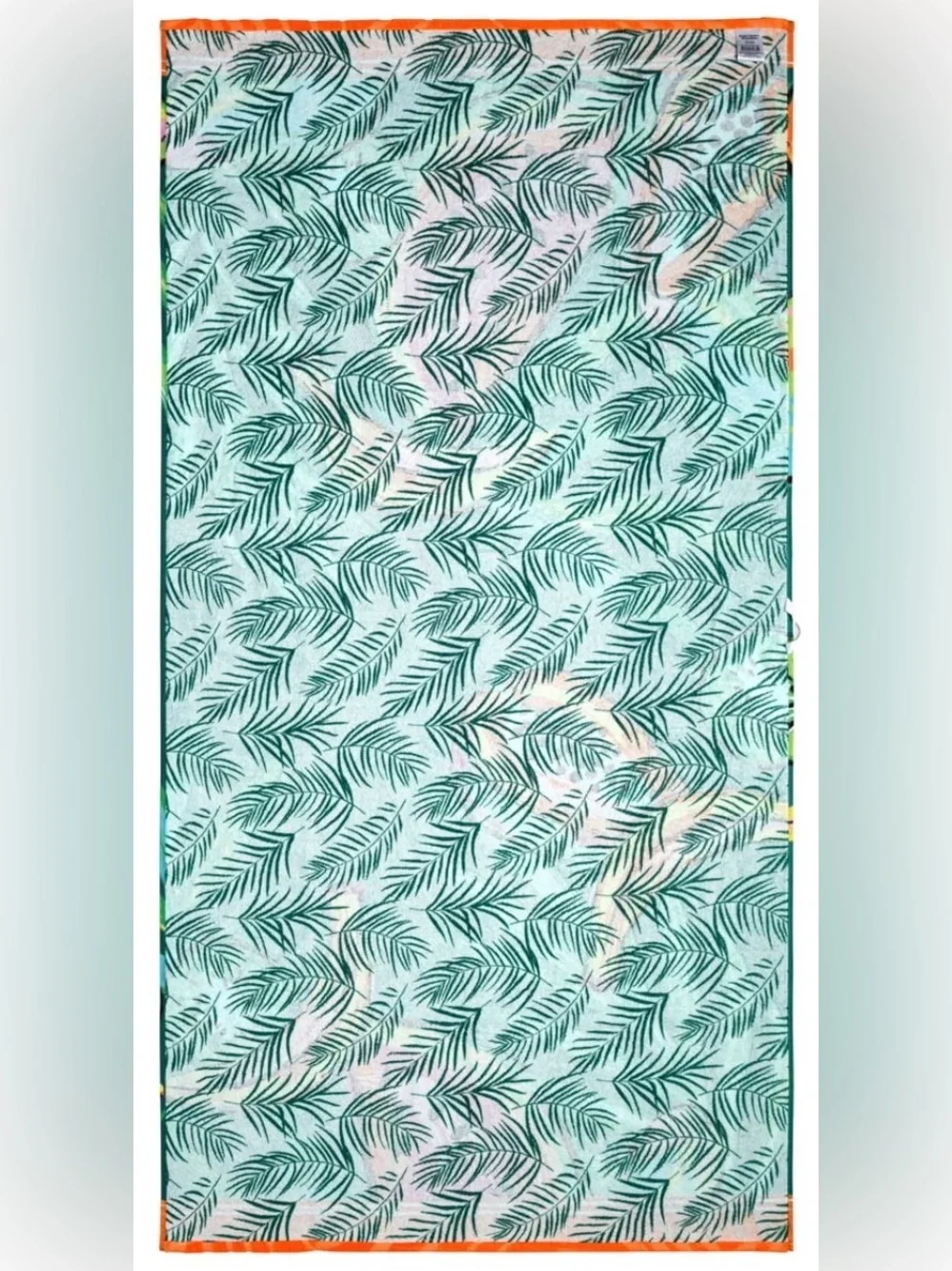 Reversible Cotton Blend Summer Fruit/Palm Fronds Beach Towel
